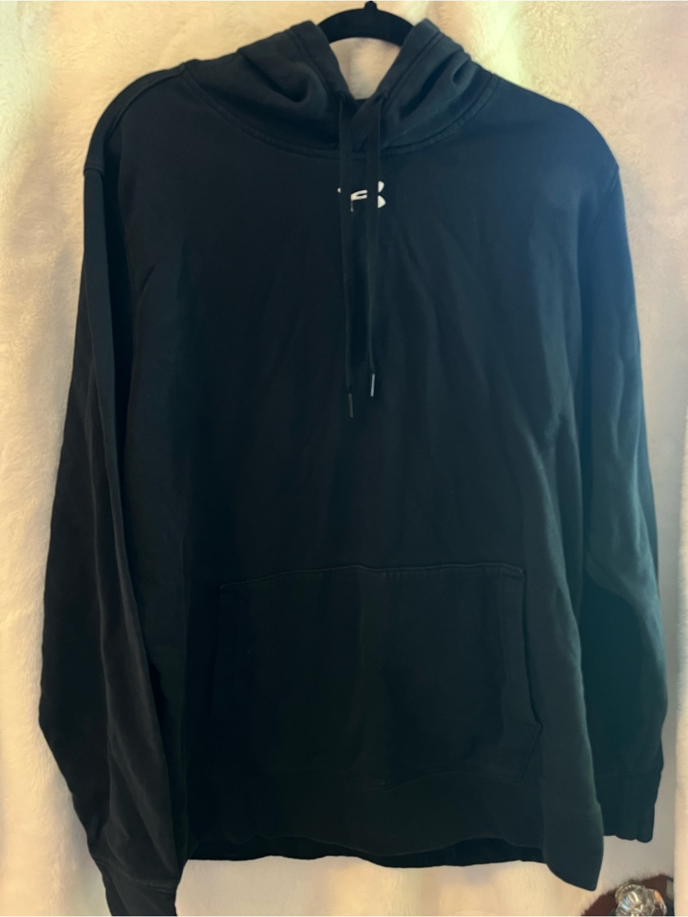 Black Under Armour Pullover Hoodie with Drawstring